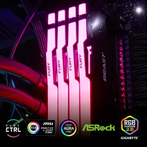 Модуль памяти DDR5 16GB/6400 Kingston Fury Beast RGB Black (KF564C32BBA-16) UA