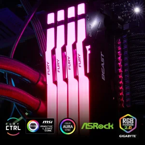 Модуль памяти DDR5 2x8GB/5200 Kingston Fury Beast RGB Black (KF552C40BBAK2-16) UA