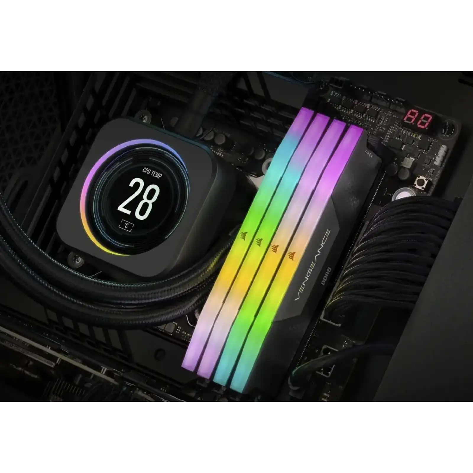 Оперативна пам'ять DDR5 2x16GB/5200 Corsair Vengeance RGB Black (CMH32GX5M2B5200Z40K) UA