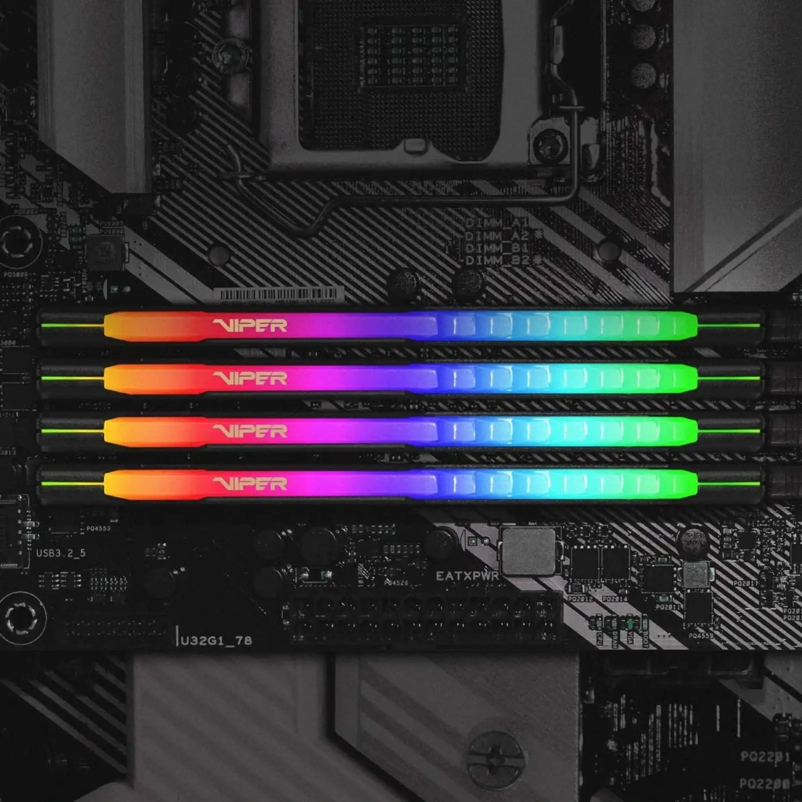 Оперативная память DDR4 16GB/3200 Patriot Viper Steel RGB Black (PVSR416G320C8) UA