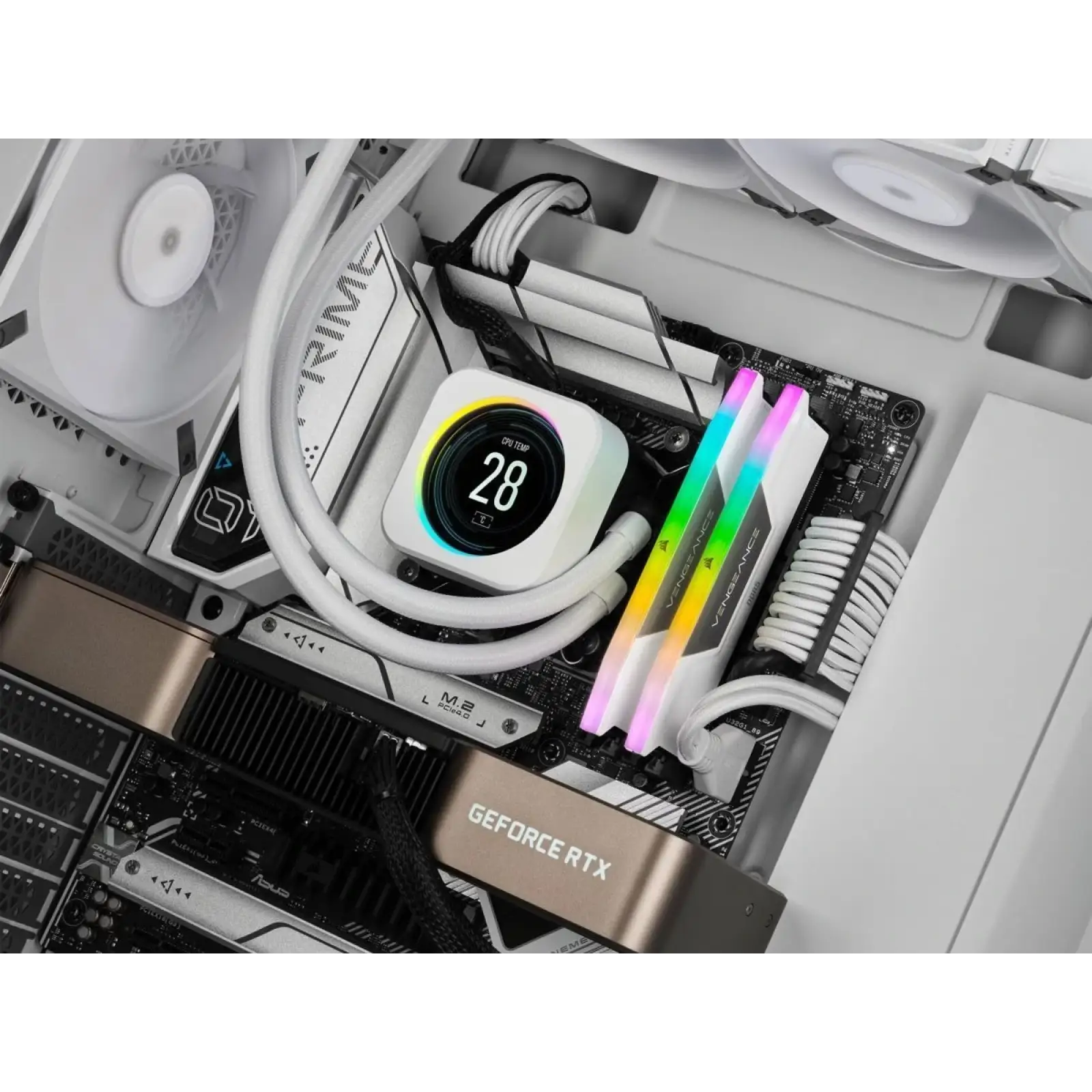 Оперативна пам'ять DDR5 2x16GB/6400 Corsair Vengeance RGB White (CMH32GX5M2B6400C36W) UA