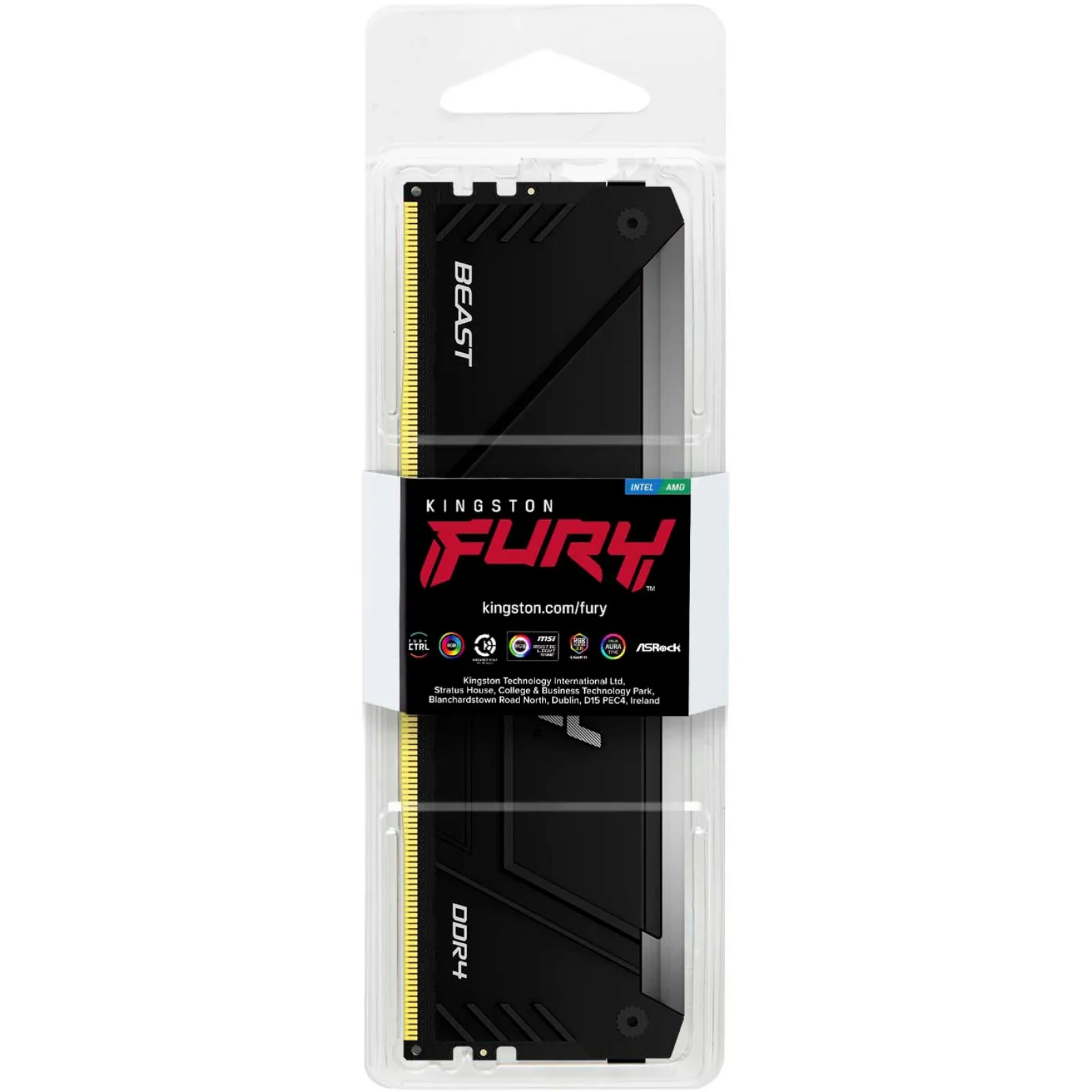 Модуль памяти DDR4 8GB/3200 Kingston Fury Beast RGB (KF432C16BB2A/8WP) UA