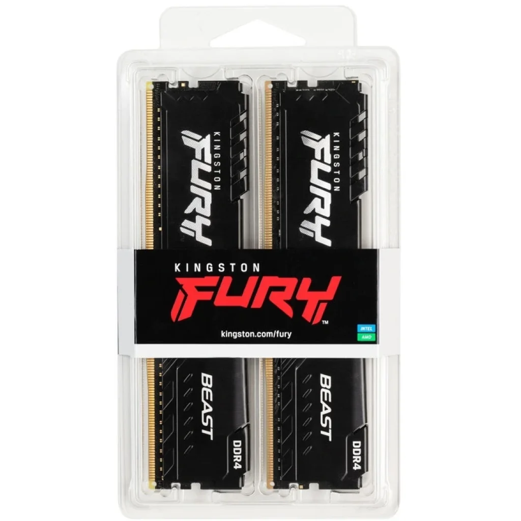 Модуль памяти DDR4 2x8GB/3600 Kingston Fury Beast Black (KF436C17BBK2/16) UA