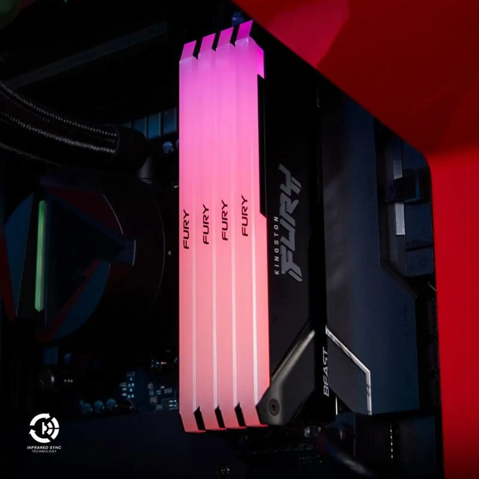 Оперативна пам'ять DDR4 2x8GB/3200 Kingston Fury Beast RGB (KF432C16BB2AK2/16) UA