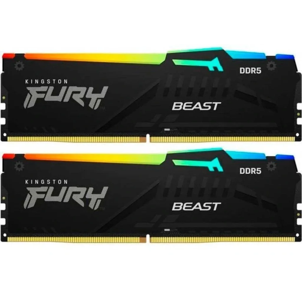 Модуль пам'яті DDR5 2x8GB/5200 Kingston Fury Beast RGB Black (KF552C36BBEAK2-16) UA