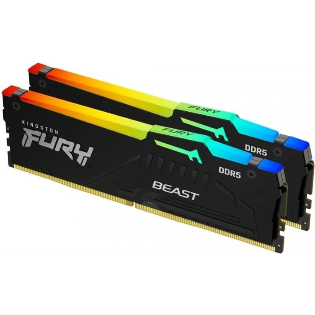 Модуль пам'яті DDR5 2x8GB/5200 Kingston Fury Beast RGB Black (KF552C36BBEAK2-16) UA