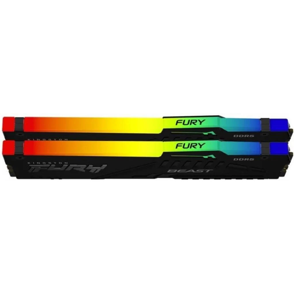 Модуль пам'яті DDR5 2x8GB/5200 Kingston Fury Beast RGB Black (KF552C36BBEAK2-16) UA