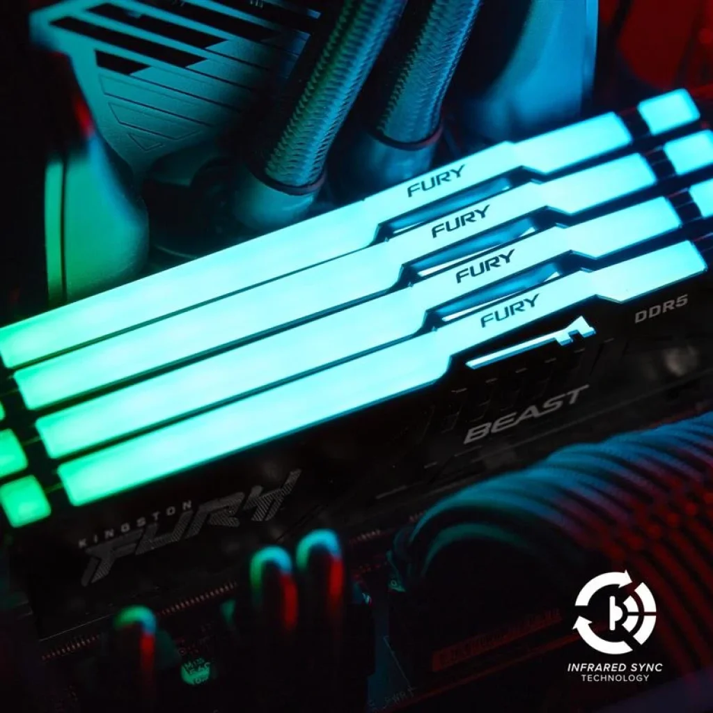 Модуль пам'яті DDR5 2x8GB/5200 Kingston Fury Beast RGB Black (KF552C36BBEAK2-16) UA