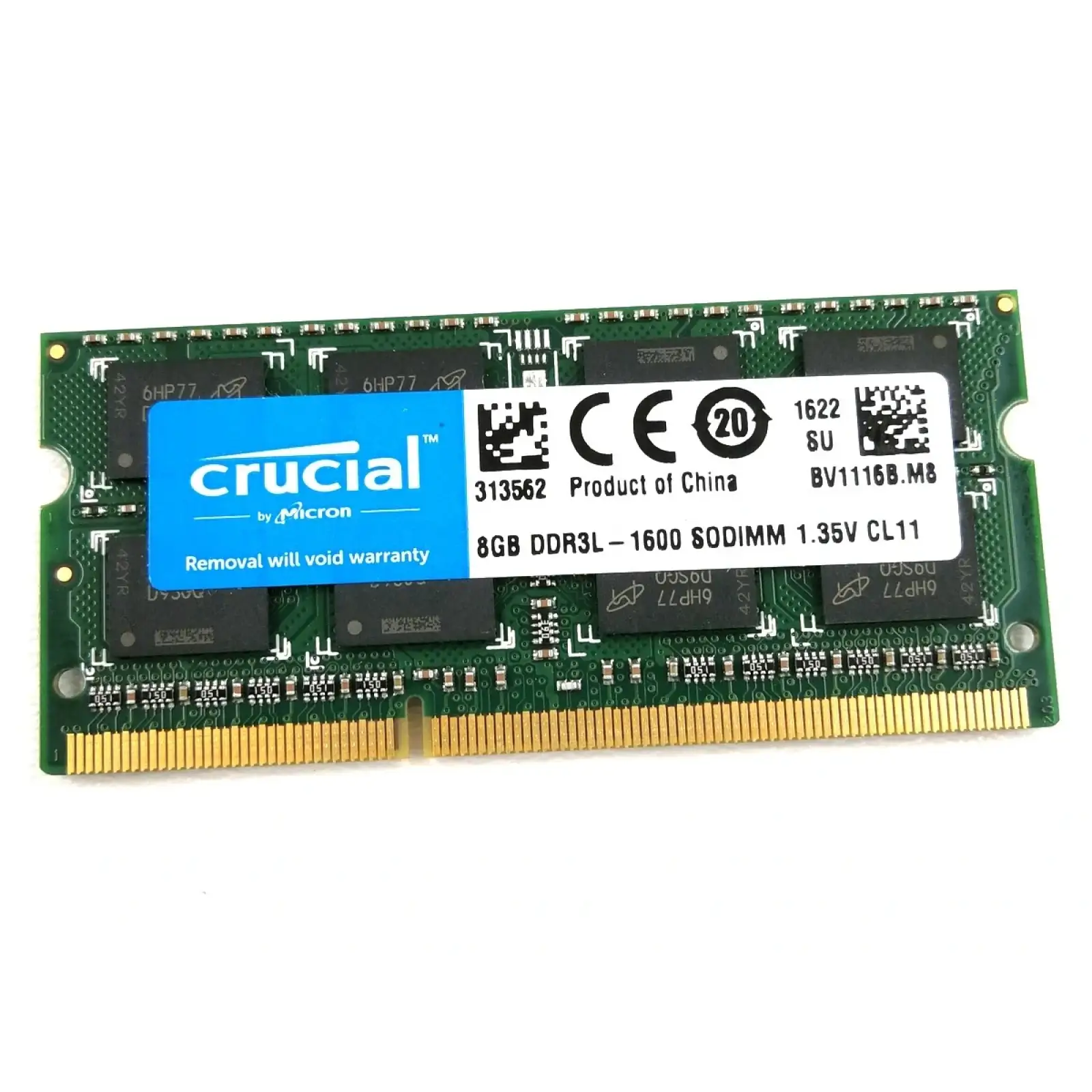 Оперативна пам'ять SO-DIMM DDR3L 8GB/1600 Crucial (CT102464BF160B.M16FP) UA