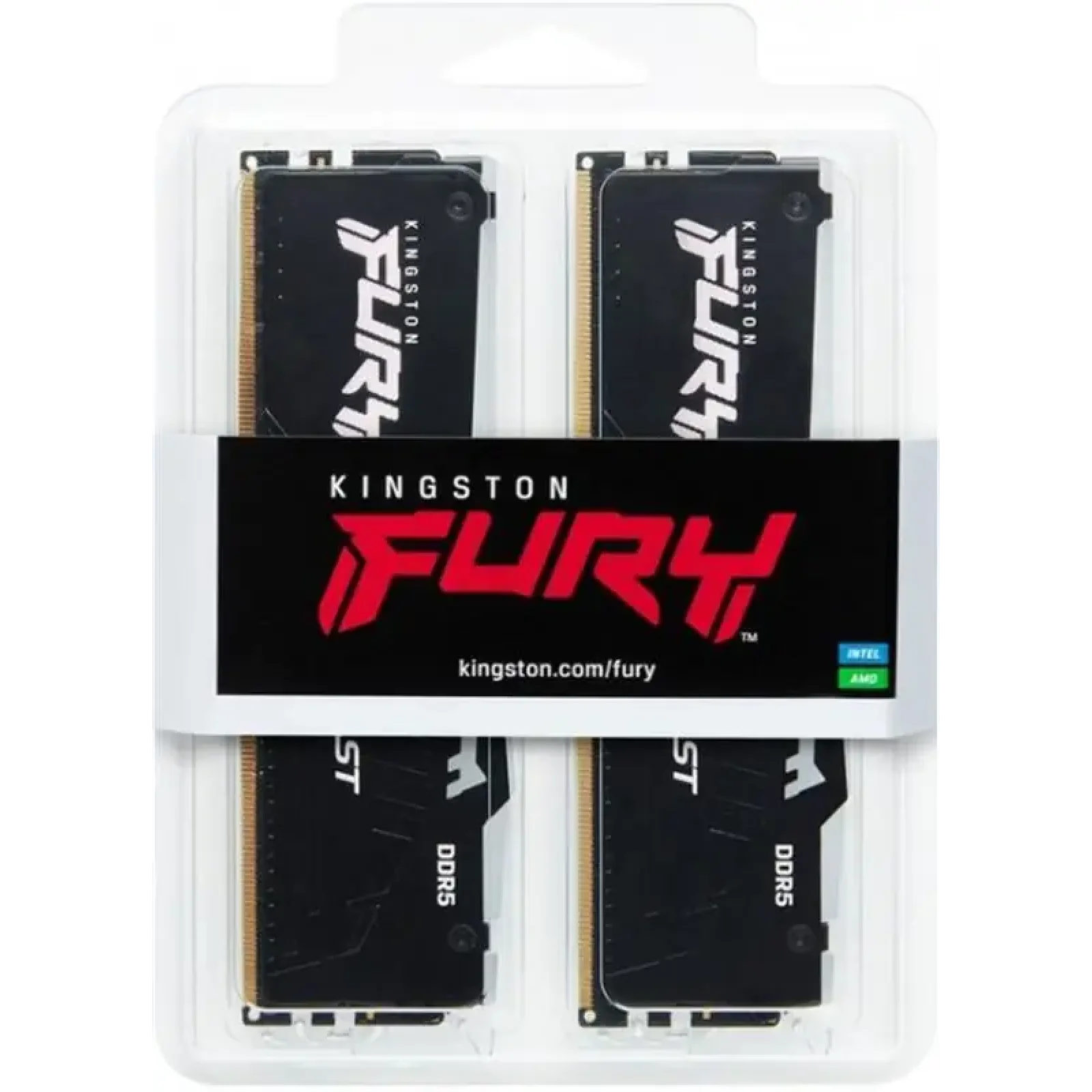 Оперативна пам'ять DDR5 2x16GB/5200 Kingston Fury Beast RGB Black (KF552C40BBAK2-32) UA