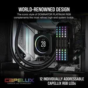 Оперативна пам'ять DDR5 2x32GB/6000 Corsair Dominator Platinum RGB Black (CMT64GX5M2B6000C30) UA
