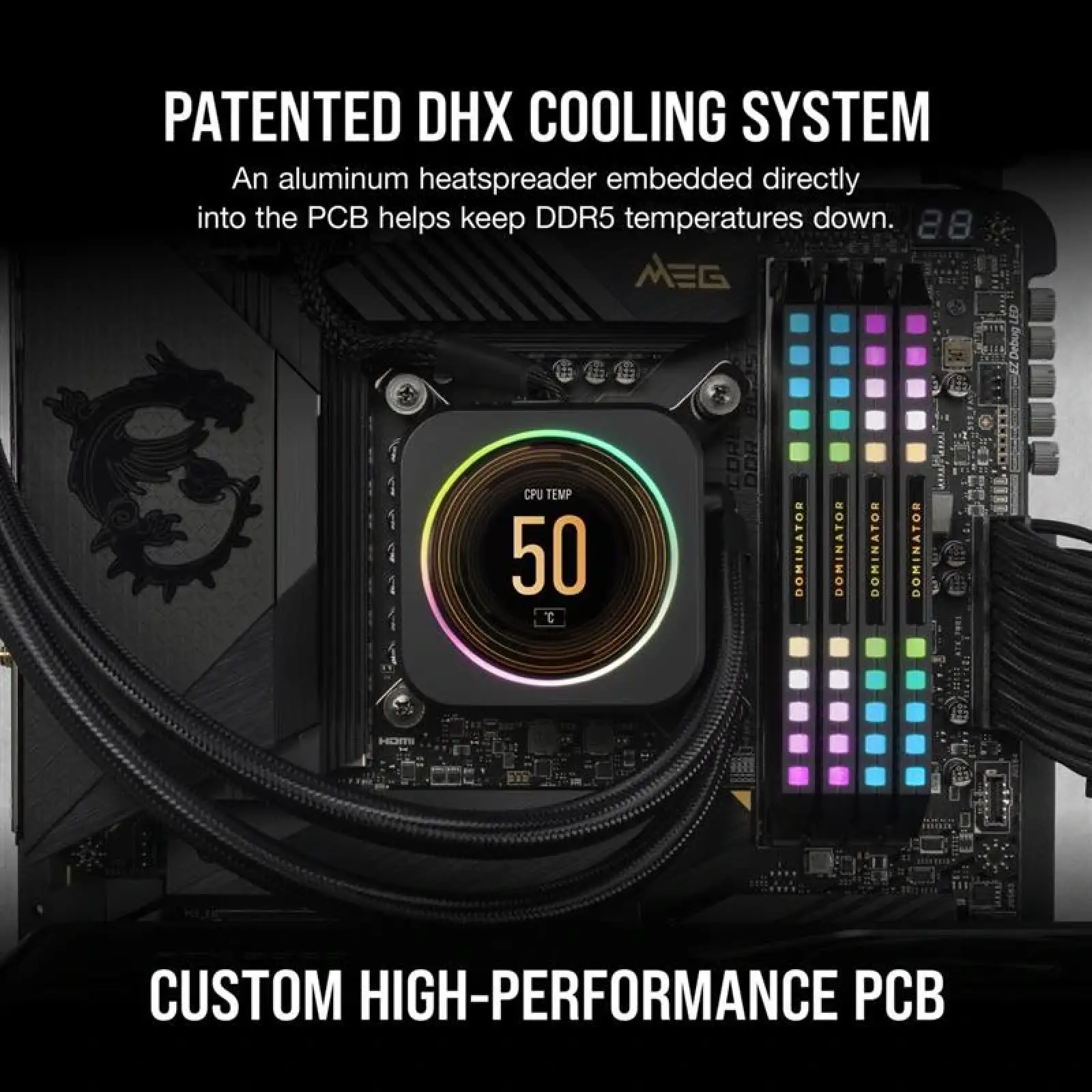 Оперативна пам'ять DDR5 2x32GB/6000 Corsair Dominator Platinum RGB Black (CMT64GX5M2B6000C30) UA