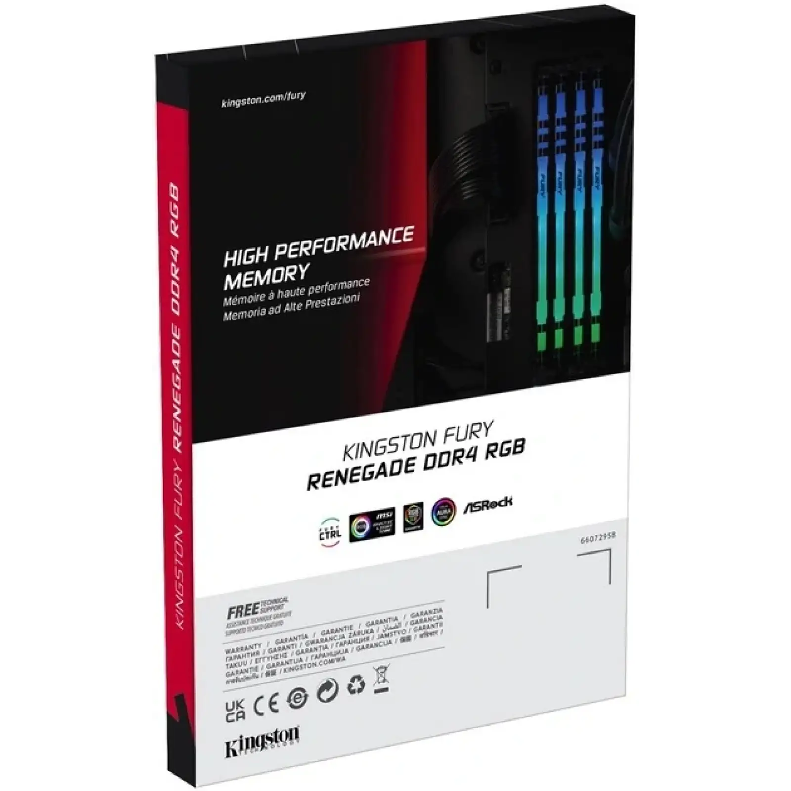 Оперативна пам'ять DDR4 8GB/3200 Kingston Fury Renegade RGB (KF432C16RBA/8) UA