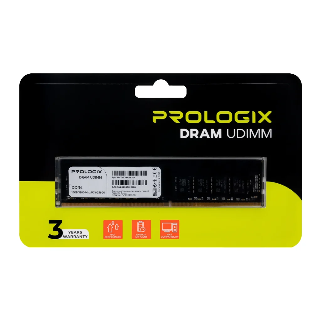 Модуль памяти DDR4 16GB/3200 Prologix (PRO16GB3200D4) UA
