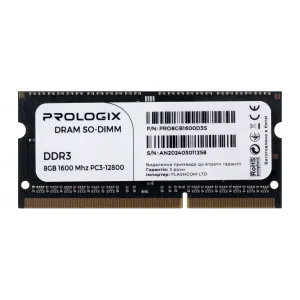 Модуль памяти SO-DIMM 8GB/1600 DDR3 Prologix (PRO8GB1600D3S) UA