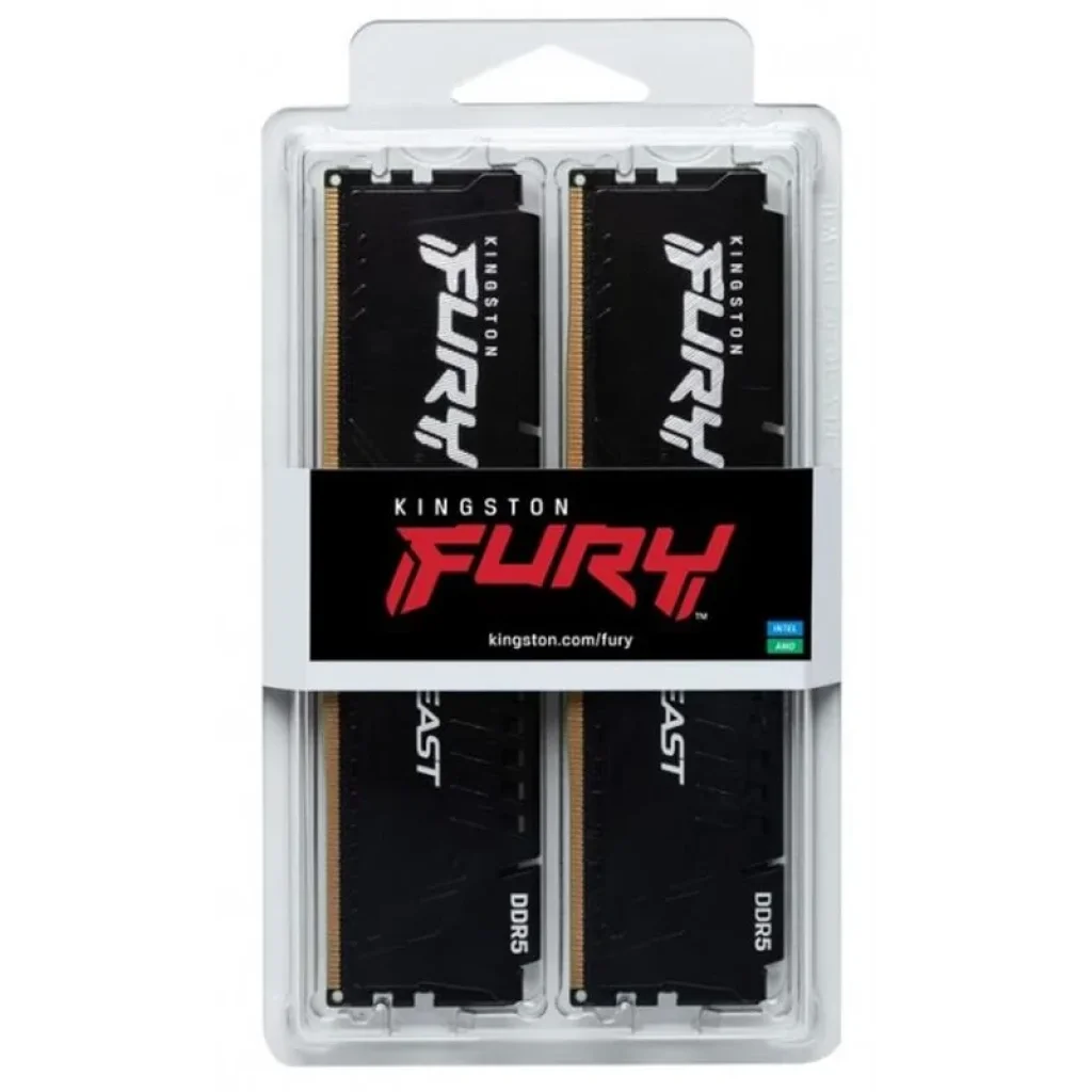 Модуль памяти DDR5 2x16GB/6000 Kingston Fury Beast Black (KF560C36BBE2K2-32) UA