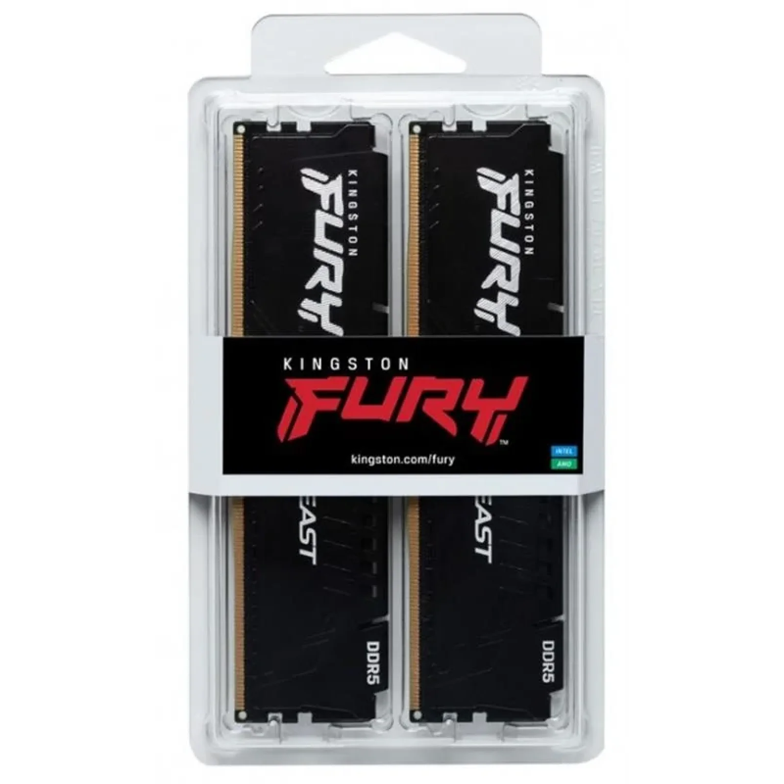 Модуль памяти DDR5 2x16GB/6000 Kingston Fury Beast Black (KF560C36BBE2K2-32) UA