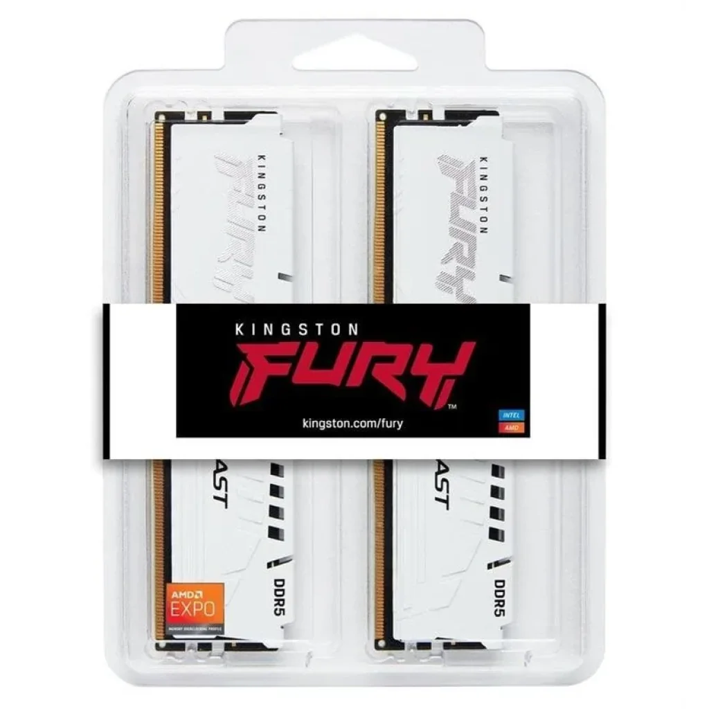 Модуль памяти DDR5 2х16GB/5600 Kingston Fury Beast White RGB (KF556C36BWEK2-32) UA