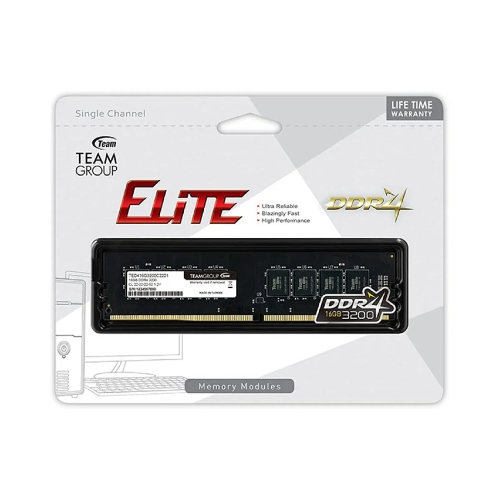 Модуль памяти DDR4 16GB/3200 Team Elite (TED416G3200C2201) UA