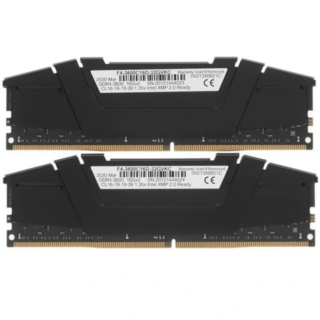 Модуль пам'яті DDR4 2x16GB/3600 G.Skill Ripjaws V Black (F4-3600C16D-32GVKC) UA