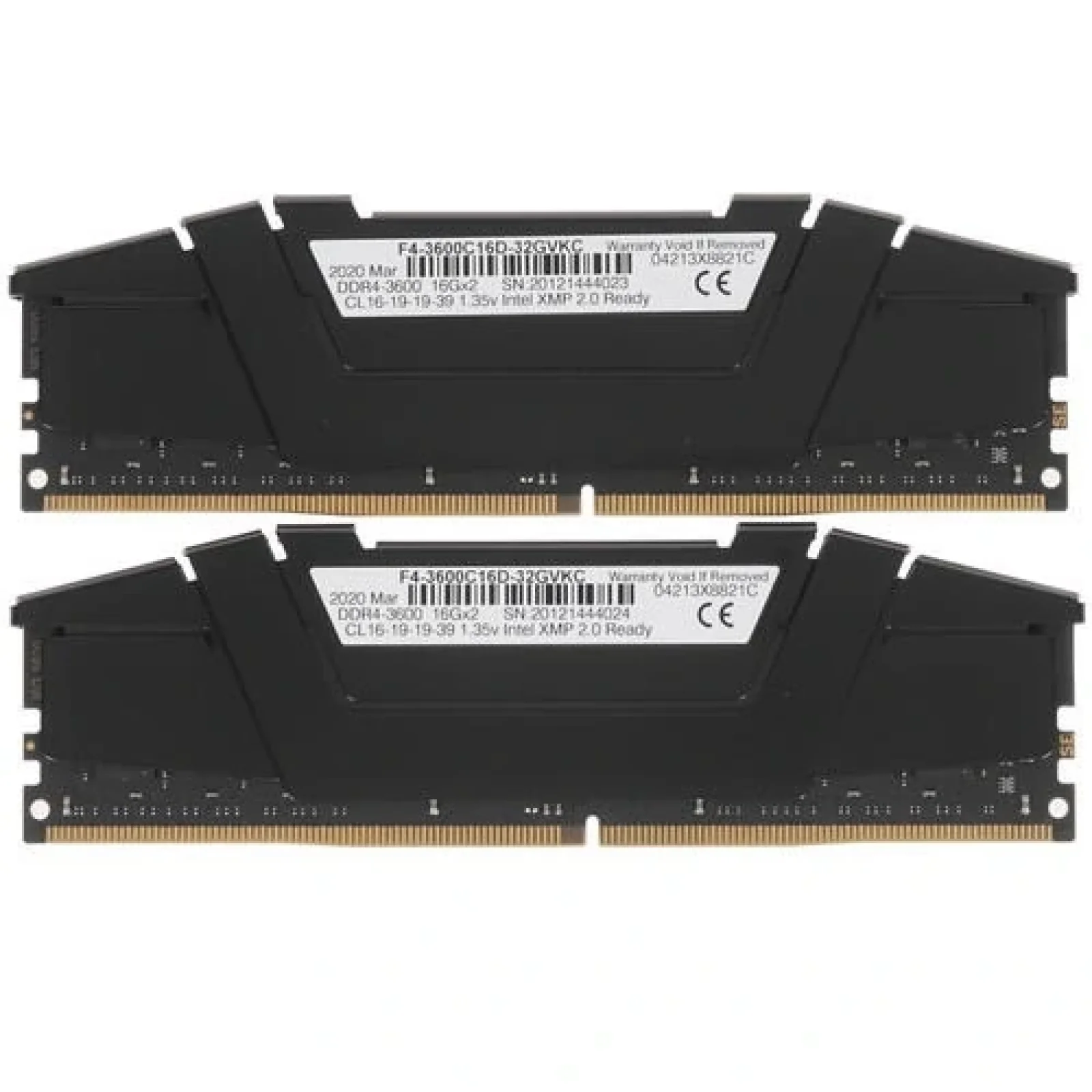 Модуль памяти DDR4 2x16GB/3600 G.Skill Ripjaws V Black (F4-3600C16D-32GVKC) UA