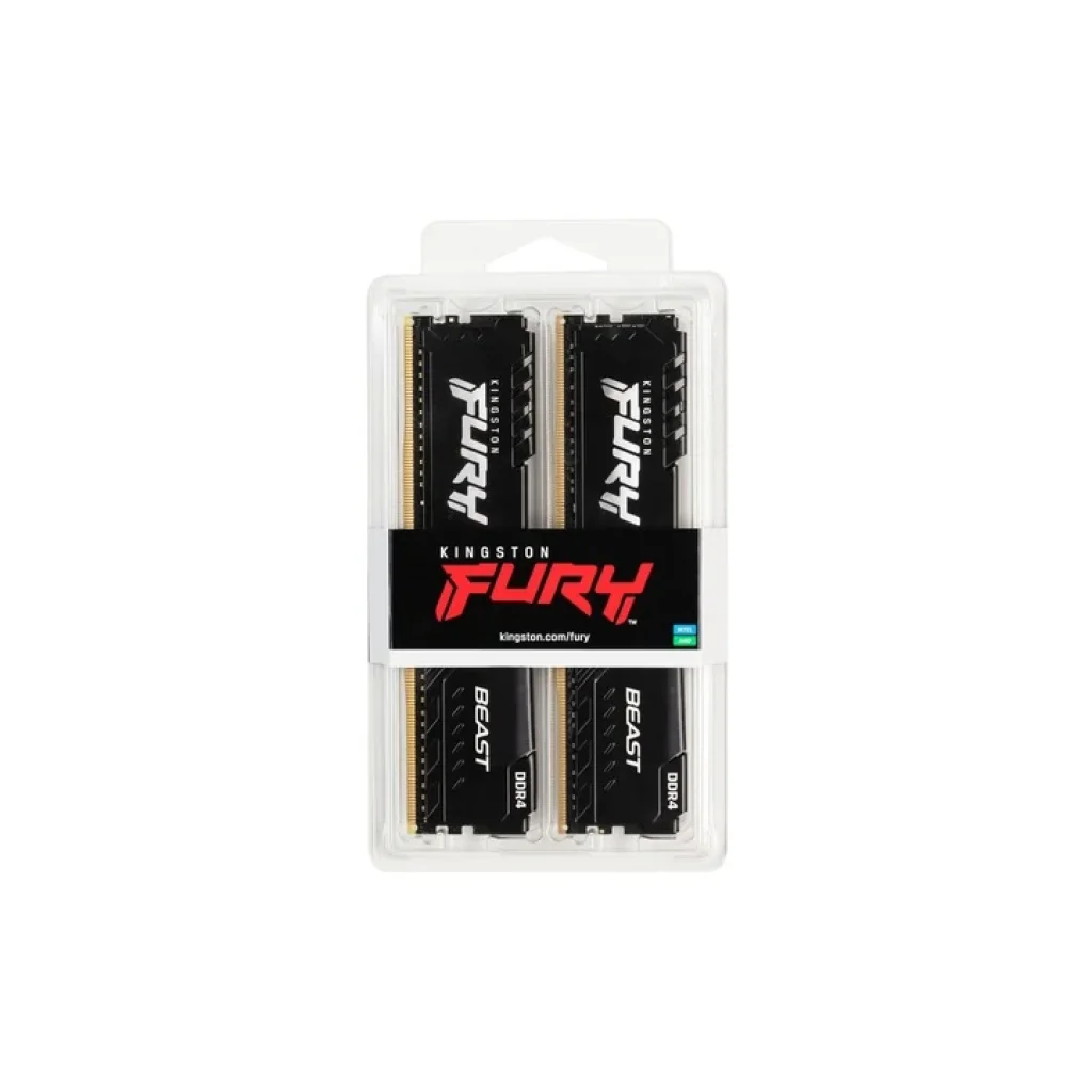 Модуль памяти DDR4 2x16GB/3200 Kingston Fury Beast Black (KF432C16BB1K2/32) UA