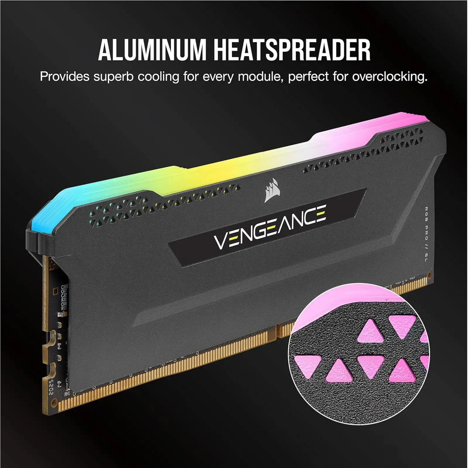 Оперативна пам'ять DDR4 2x16GB/3600 Corsair Vengeance RGB Pro SL Black (CMH32GX4M2D3600C18) UA