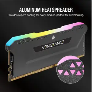 Оперативна пам'ять DDR4 2x16GB/3600 Corsair Vengeance RGB Pro SL Black (CMH32GX4M2D3600C18) UA