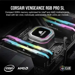 Оперативна пам'ять DDR4 2x16GB/3600 Corsair Vengeance RGB Pro SL Black (CMH32GX4M2D3600C18) UA