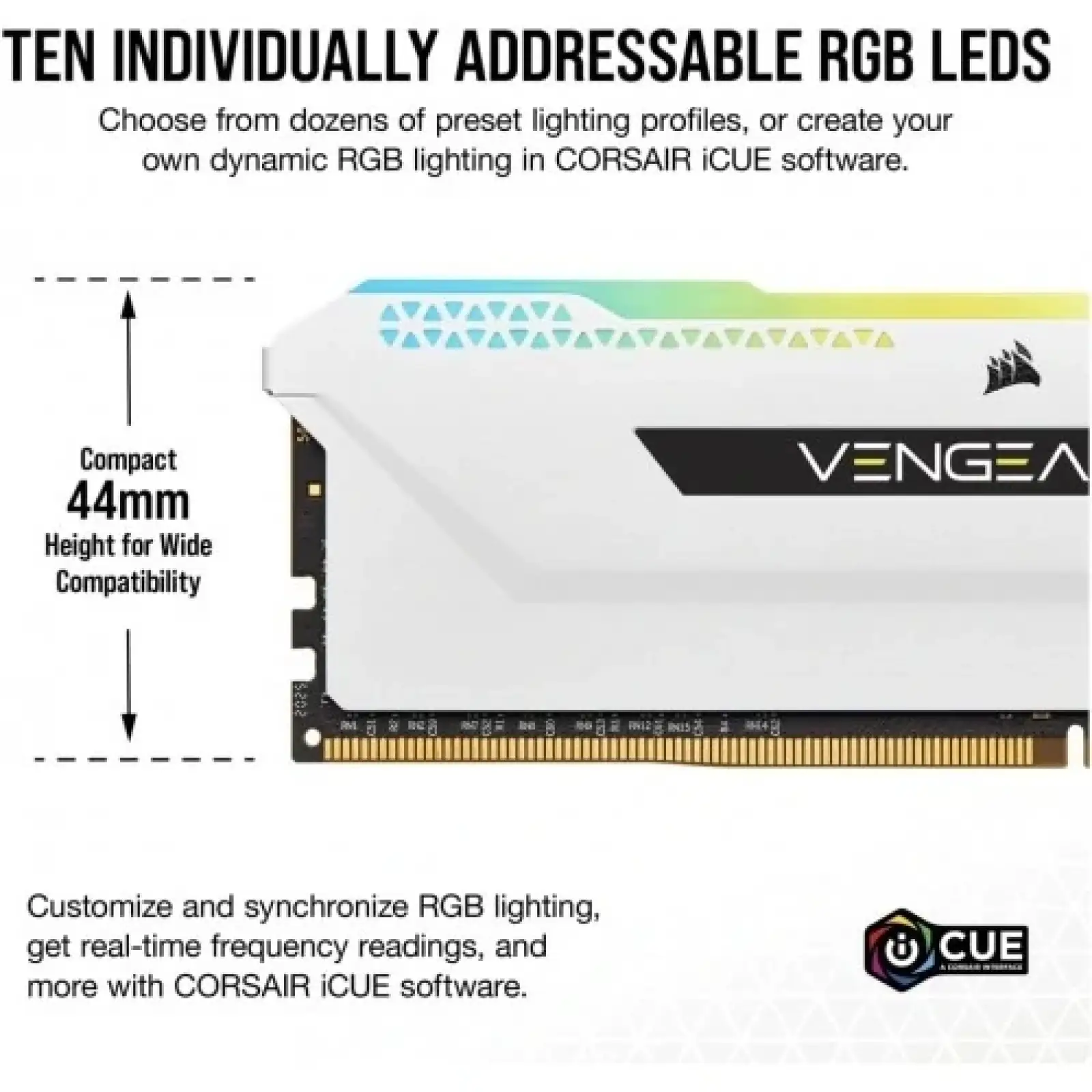 Оперативна пам'ять DDR4 2x16GB/3600 Corsair Vengeance RGB Pro SL White (CMH32GX4M2D3600C18W) UA