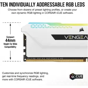 Оперативна пам'ять DDR4 2x16GB/3600 Corsair Vengeance RGB Pro SL White (CMH32GX4M2D3600C18W) UA
