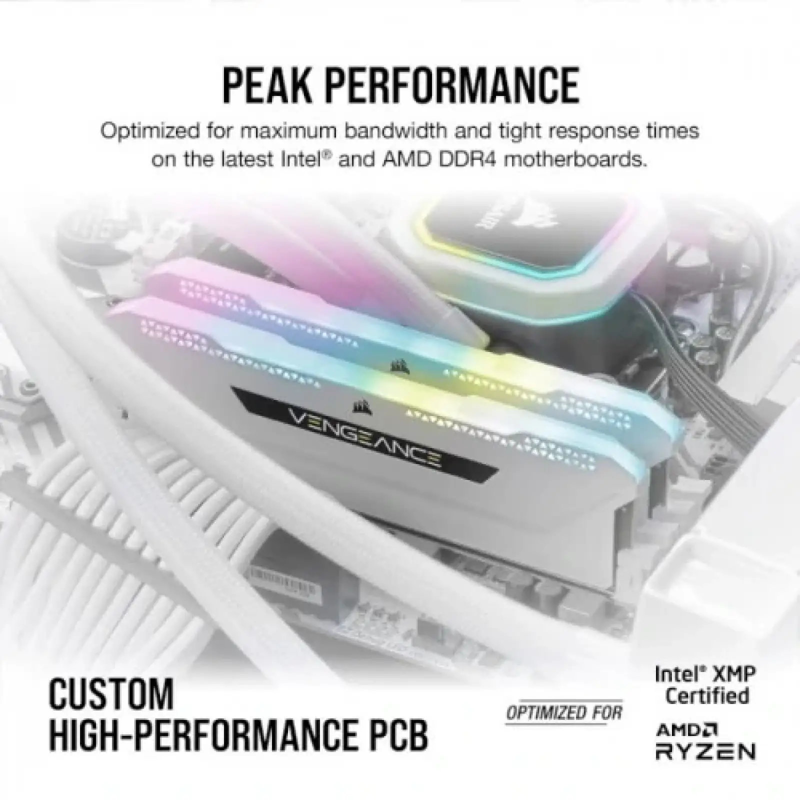 Оперативна пам'ять DDR4 2x16GB/3600 Corsair Vengeance RGB Pro SL White (CMH32GX4M2D3600C18W) UA