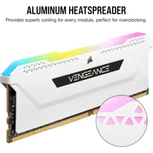 Оперативна пам'ять DDR4 2x16GB/3200 Corsair Vengeance RGB Pro SL White (CMH32GX4M2E3200C16W) UA