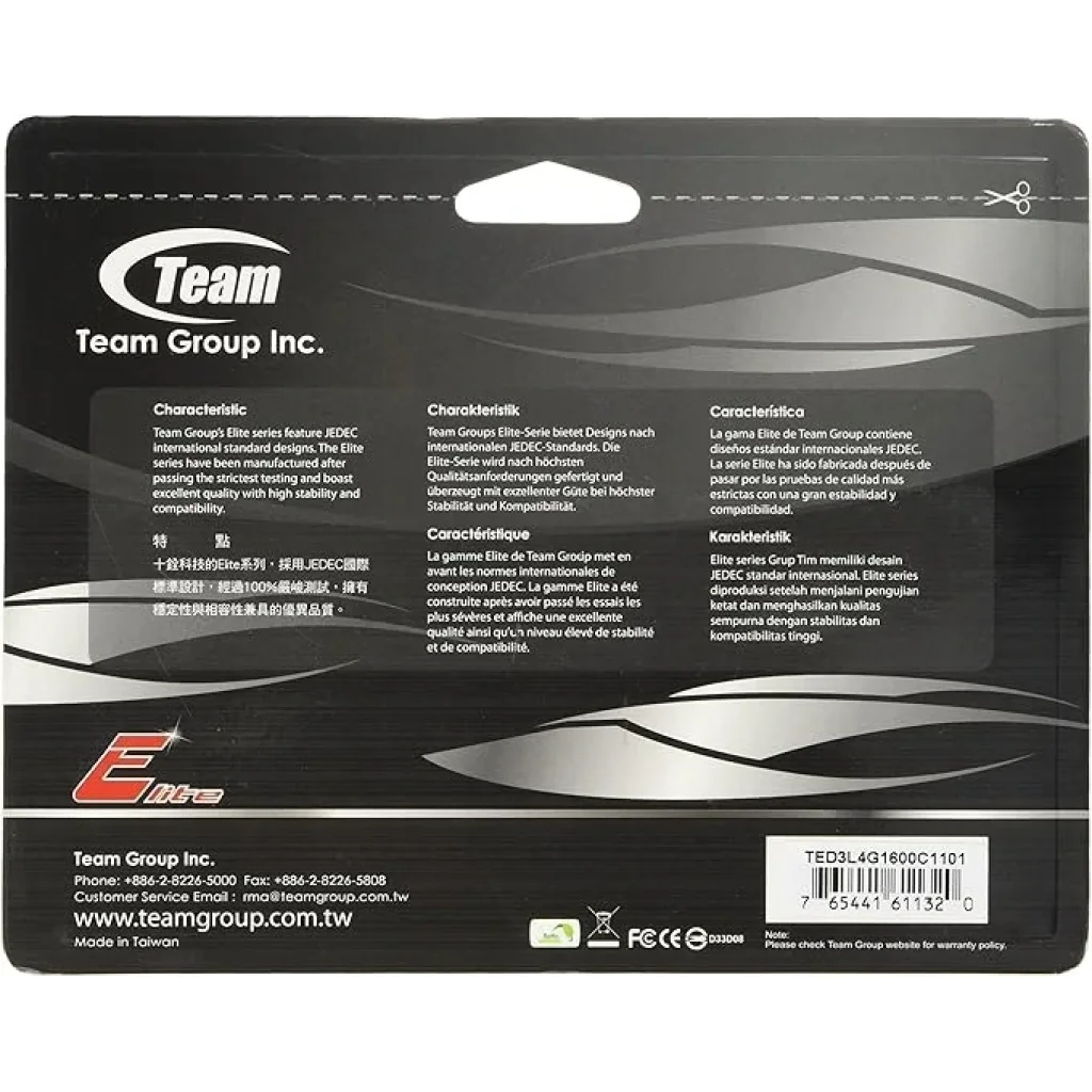 Модуль памяти DDR3 4GB/1600 1,35V Team Elite (TED3L4G1600C1101) UA