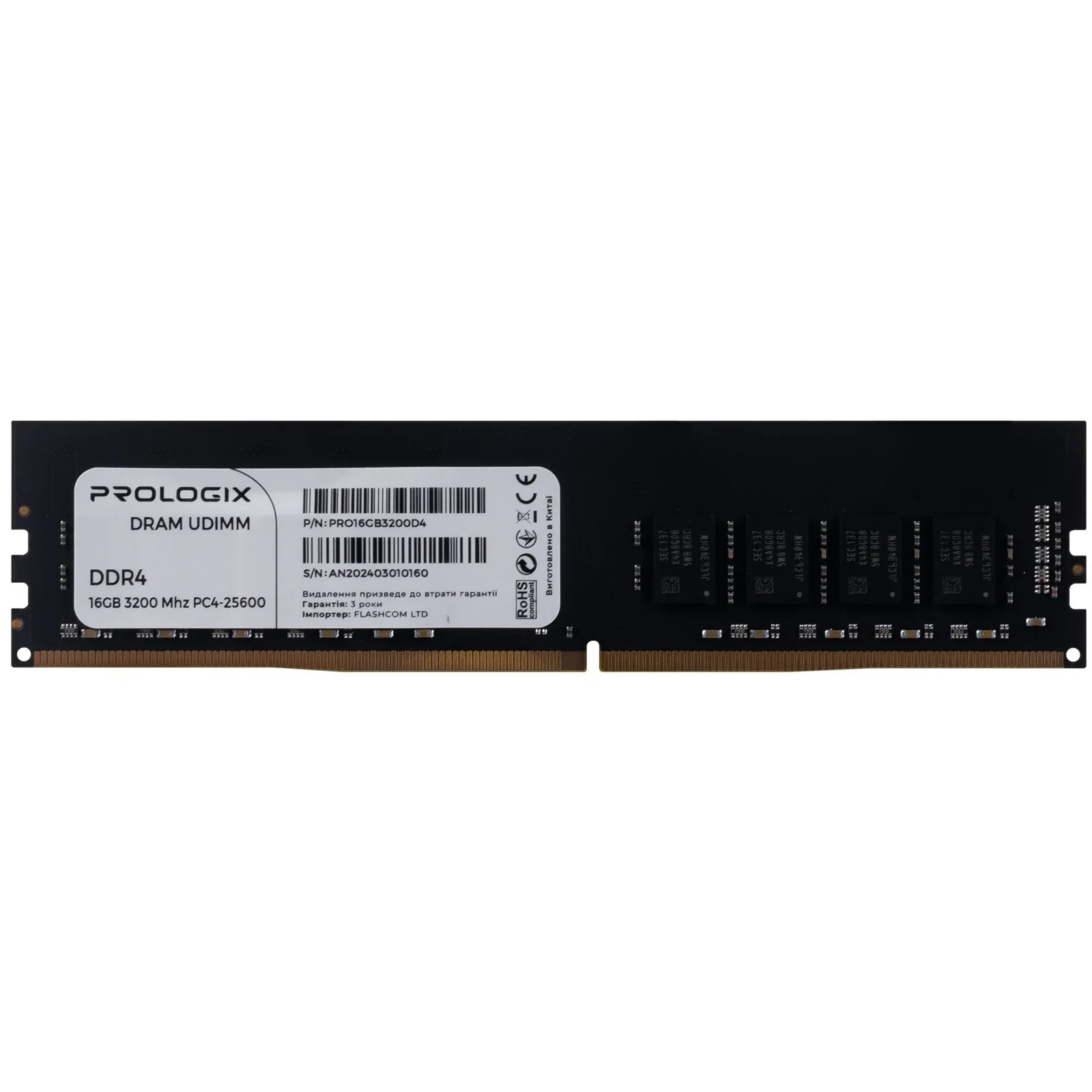 Модуль памяти DDR4 16GB/3200 Prologix (PRO16GB3200D4) UA