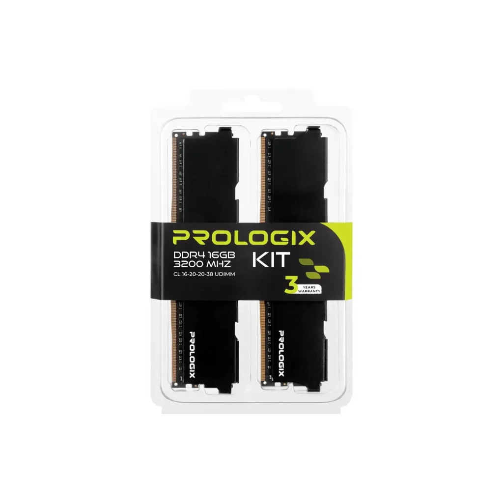 Модуль памяти DDR4 2x8GB/3200 Prologix Black (PRO16GB3200B4K) UA