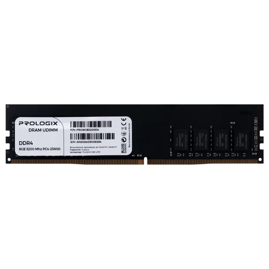 Модуль пам'яті DDR4 8GB/3200 Prologix (PRO8GB3200D4) UA