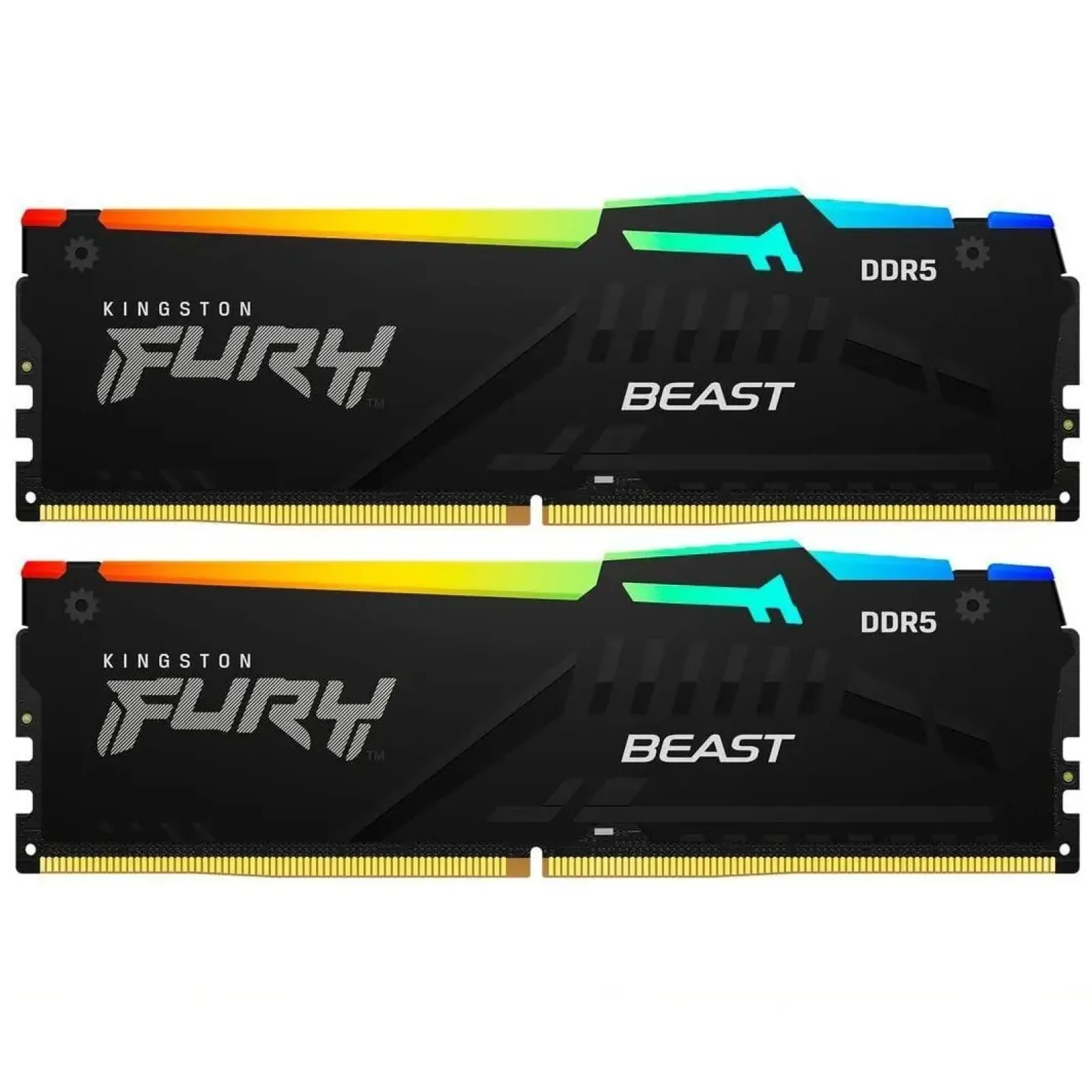 Оперативная память DDR5 2x32GB/5600 Kingston Fury Beast RGB Black (KF556C36BBE2AK2-64) UA