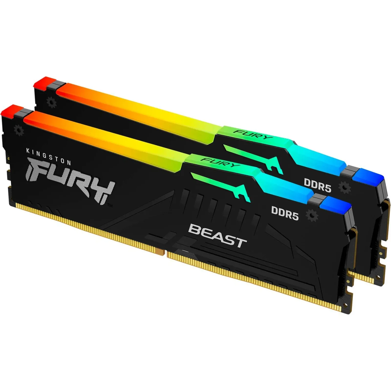 Оперативная память DDR5 2x32GB/5600 Kingston Fury Beast RGB Black (KF556C36BBE2AK2-64) UA