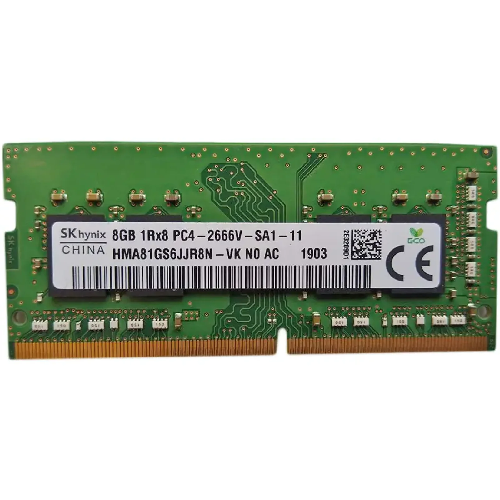 Оперативна пам'ять SO-DIMM 8GB/2666 DDR4 Hynix (HMA81GS6JJR8N-VK) UA