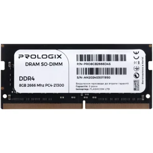Оперативная память SO-DIMM 8GB/2666 DDR4 Prologix (PRO8GB2666D4S) UA