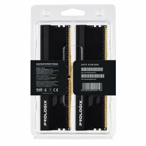 Модуль пам`ятi Prologix 16 GB (2x8GB) DDR4 3200 MHz Onyx Black (PRO16GB3200YB4K) UA