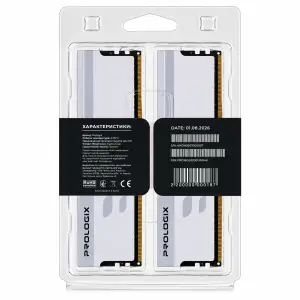 Модуль пам`ятi Prologix 16 GB (2x8GB) DDR4 3200 MHz Onyx White RGB (PRO16GB3200YWR4K) UA