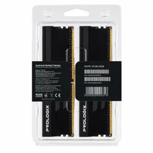 Модуль пам`ятi Prologix 16 GB (2x8GB) DDR4 3600 MHz Onyx Black (PRO16GB3600YB4K) UA