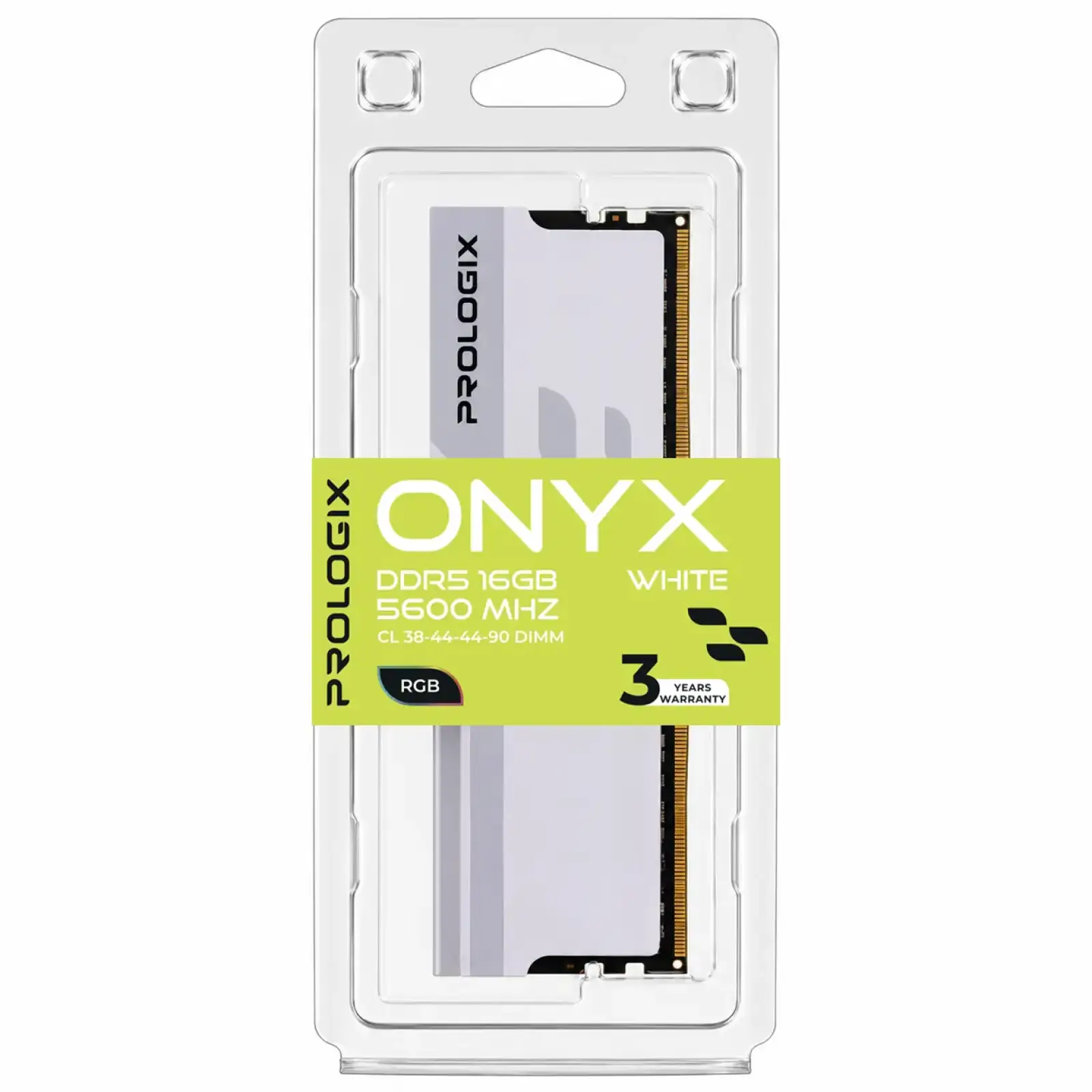 Модуль пам`ятi DDR5 16GB/5600 Prologix ONYX White RGB (PRO16GB5600YWR5) UA
