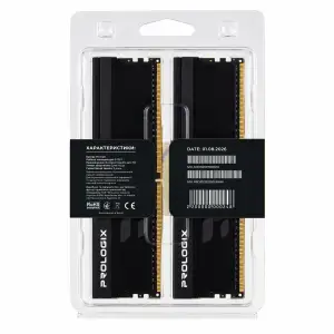 Модуль пам`ятi Prologix 32 GB (2x16GB) DDR4 3200 MHz Onyx Black RGB (PRO32GB3200YBR4K) UA