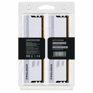 Модуль пам`ятi Prologix 32 GB (2x16GB) DDR4 3200 MHz Onyx White RGB (PRO32GB3200YWR4K) UA