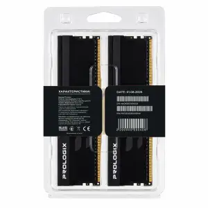 Модуль пам`ятi DDR4 2x16GB/3600 Prologix Onyx Black RGB (PRO32GB3600YBR4K) UA