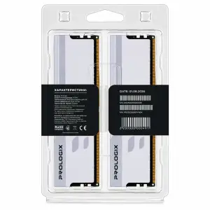 Модуль пам`ятi DDR5 2x16GB/5600 Prologix ONYX White (PRO32GB5600YW5K) UA