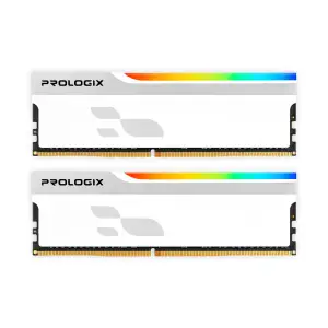 Модуль пам`ятi DDR5 2x16GB/5600 Prologix ONYX White RGB (PRO32GB5600YWR5K) UA